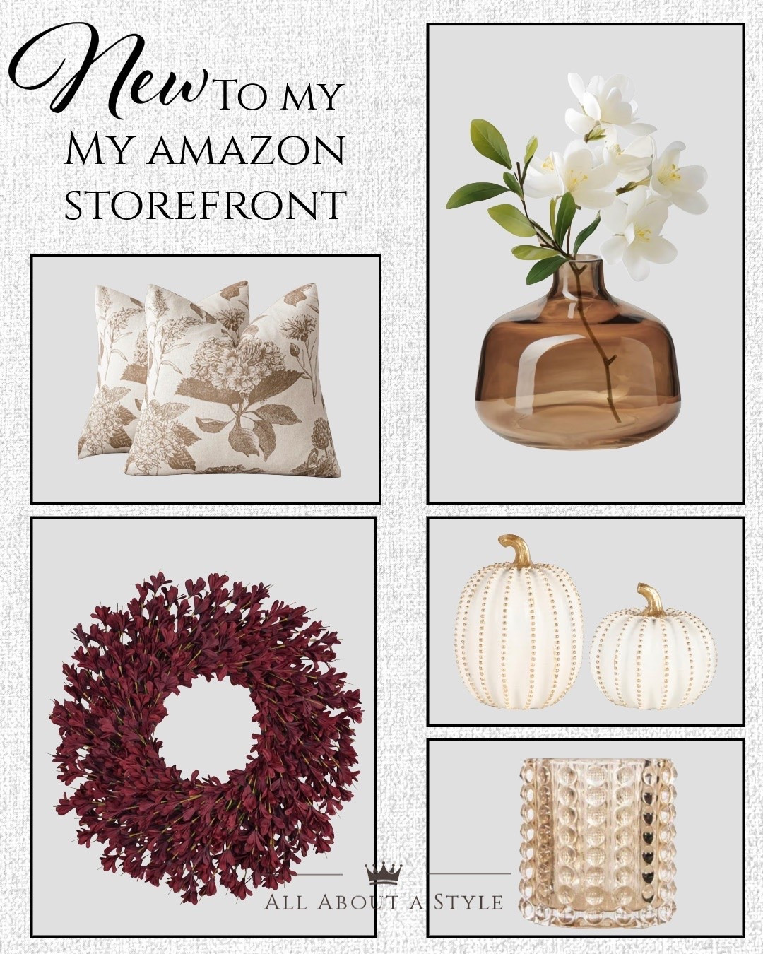 Adding some new home finds that bring a cozy, elevated touch to any space. From gorgeous floral pillows and amber glass decor to the prettiest fall wreath and pumpkins, these are the little details that make a house feel like home.

Click my Amazon link in my bio to shop all of my latest finds.

Which piece would you bring home first?

#AmazonHomeFinds
#HomeDecor
#NeutralHomeDecor
#Fal|Decor #AmazonFinds #TimelessStyle #CozyHome
#DesignerInspired
#Homelnspo #FallHomeDecor

#LTKHome #LTKSeasonal #LTKSaleAlert
