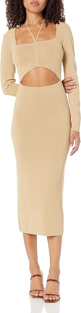 The Drop Women's Corbin Long-Sleeve Halter Detail Cutout Midi Dress | Amazon (US)