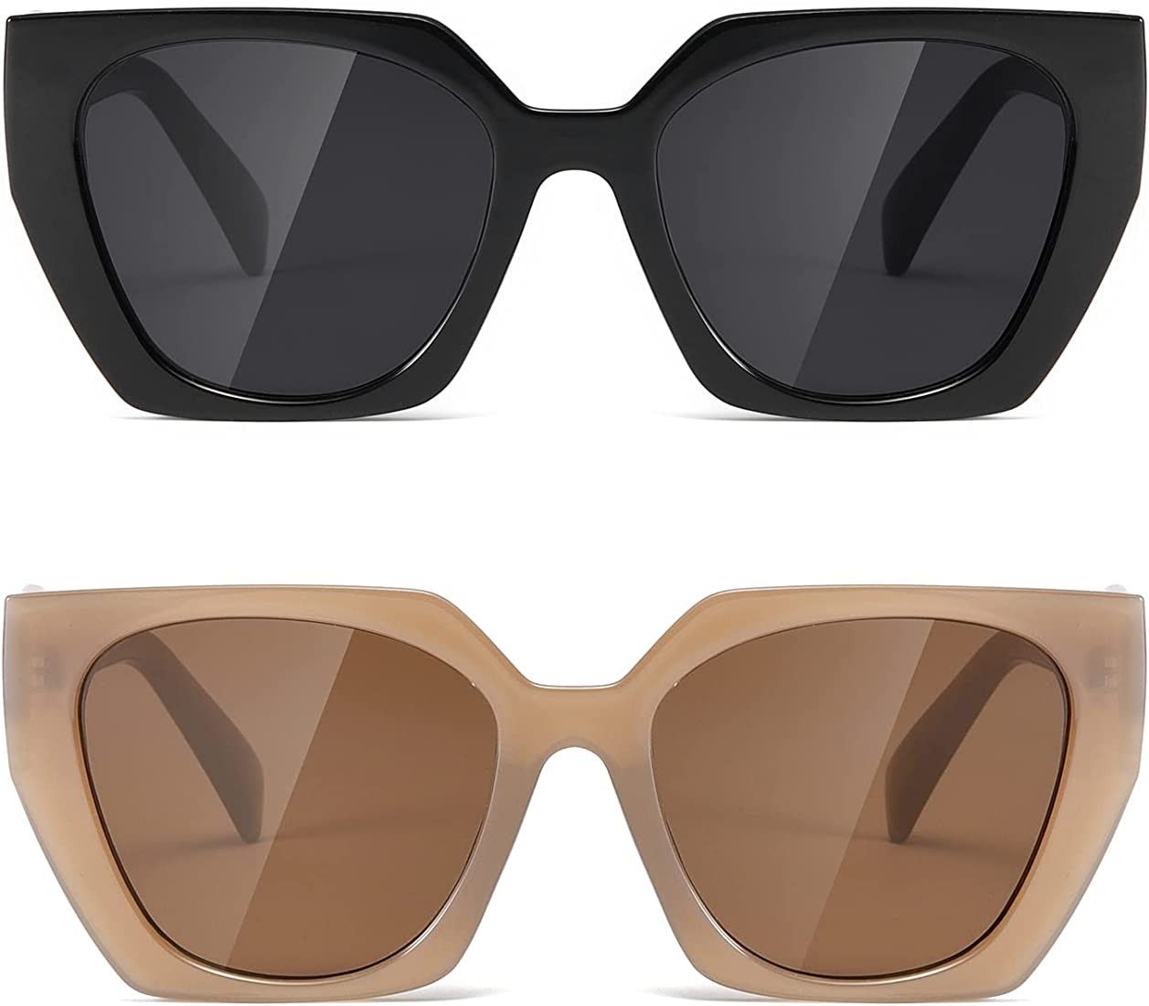 TIANYESY Retro Sunglasses Women and Men Square Trendy Show shades fashion vogue UV Protection sun gl | Amazon (US)