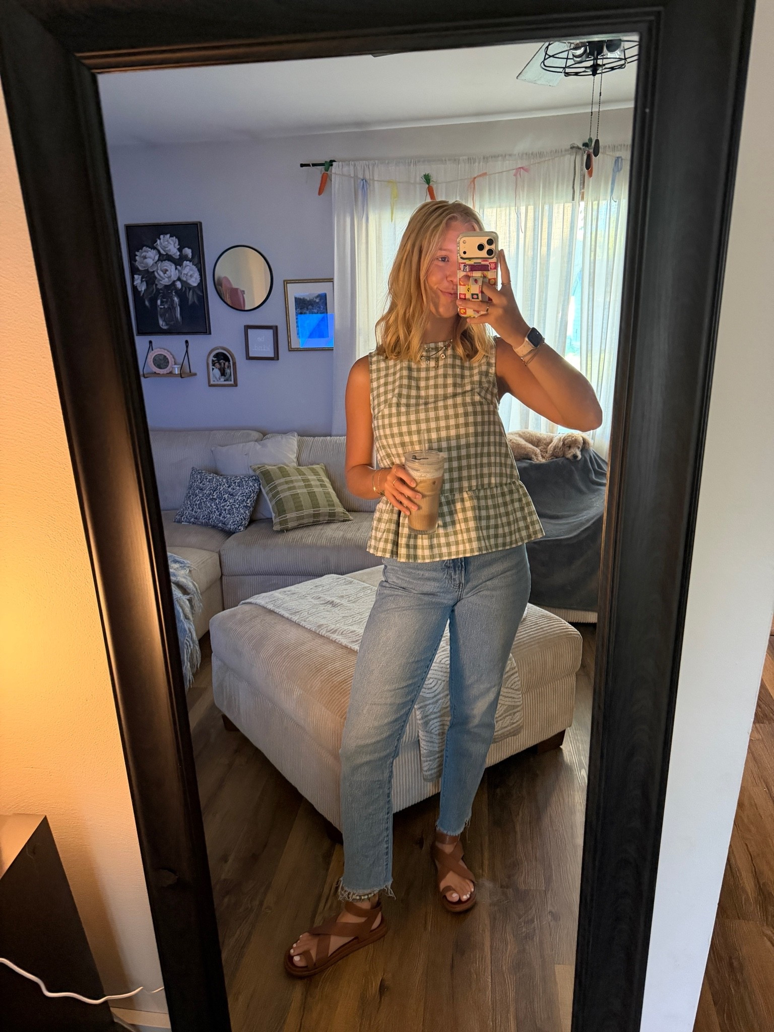Thursday’s casual office outfit—08.27.26 🌤️💚🤍

Green/white gingham tank top from Amazon: size small
Old Navy jeans: size 4 Tall
Brown @Target sandals: size 8.5
glass 🧊coffee cup is from Amazon (comes in a two-pack and is SO CUTE)

outfit of the day, trending outfits, Old Navy finds, Old Navy style, Old Navy bottoms, Old Navy fashion, Old Navy denim, Shein tops, tank tops, summer tops, cute tops, Target shoes, Target style, brown sandals, summer shoes, Amazon glassware, to-go coffee cups

#LTKootd #LTKSaleAlert #LTKmorningroutine