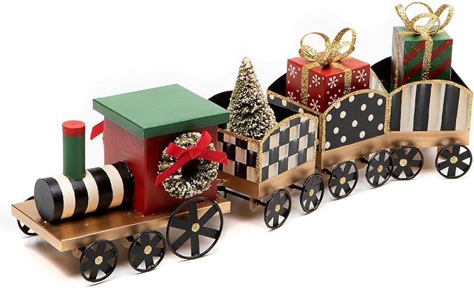 MACKENZIE-CHILDS Toyland Tin Train, Christmas Tabletop Decor, Holiday Train Decor | Amazon (US)