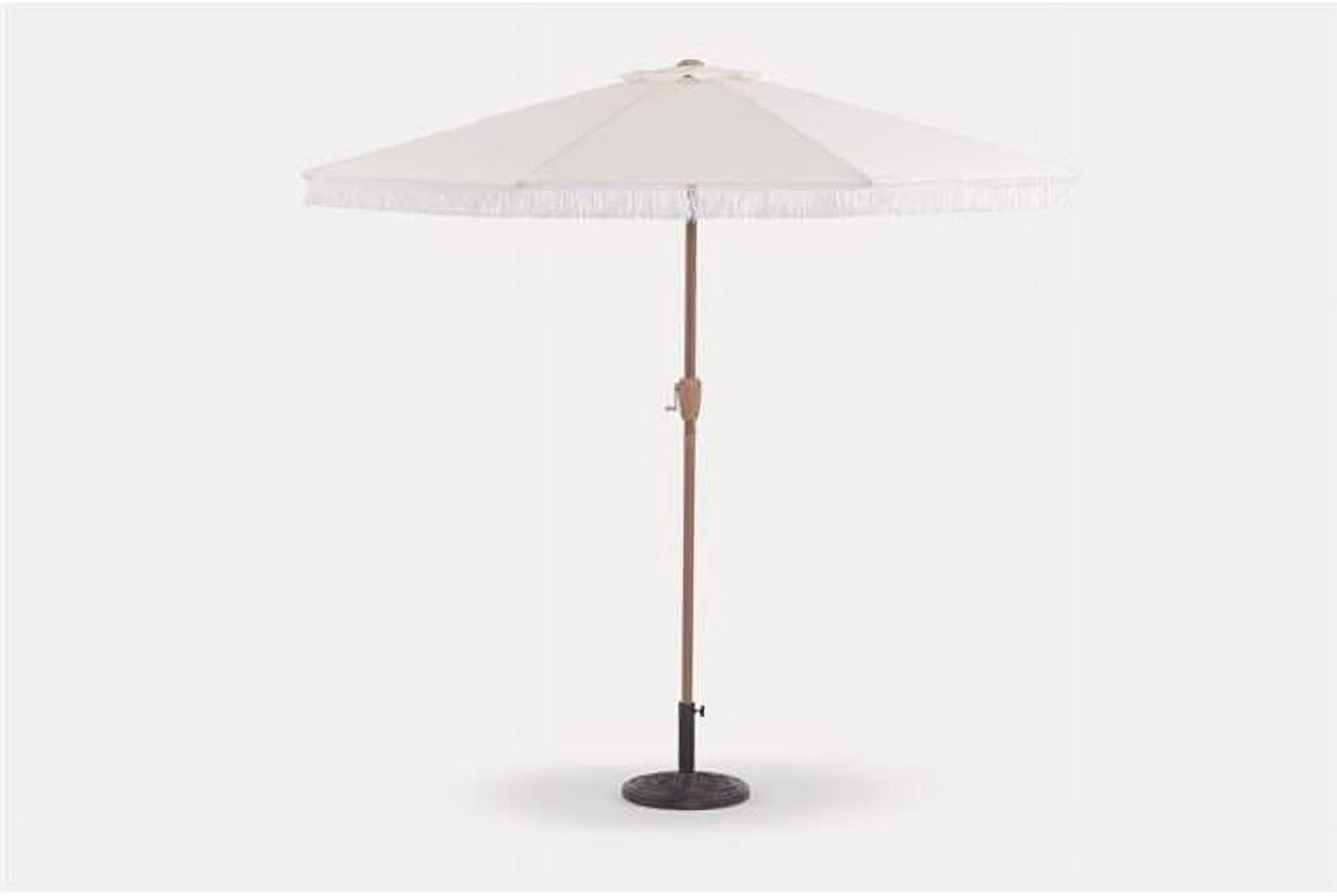 Living Accents Patio Umbrella, 9 ft White Polyester Canopy, Steel Pole, Tiltable, Beige Frame | Amazon (US)