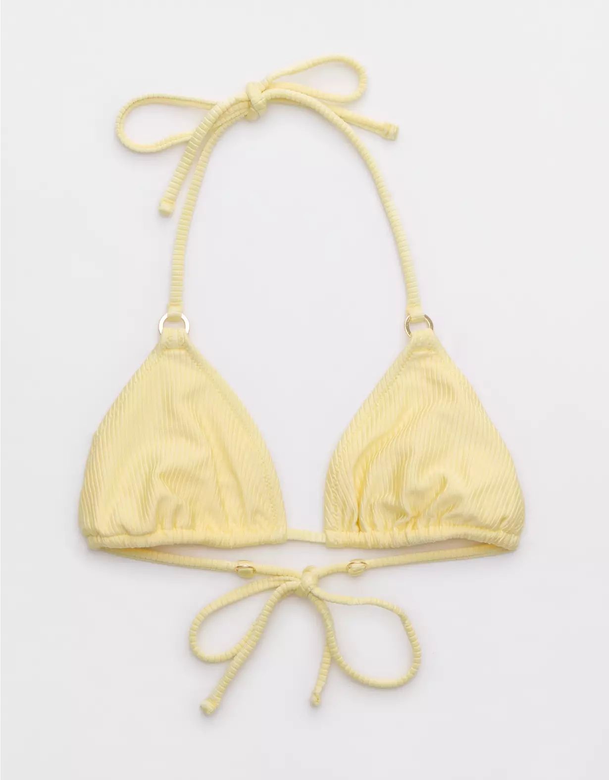 Aerie Shine Rib String Triangle Bikini Top | Aerie