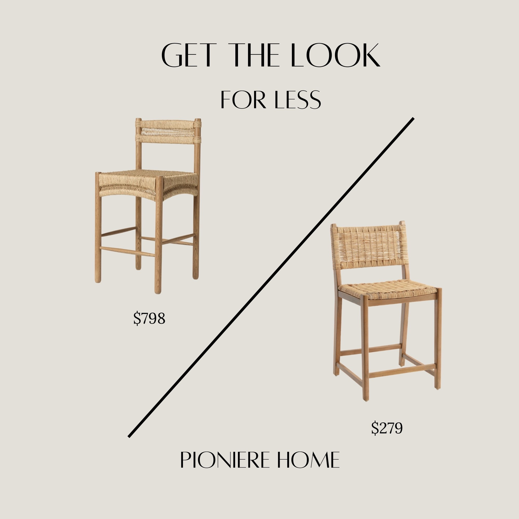 Get the look for less. Woven counter stool, hati home dupe #furnituredupe

#LTKHome #LTKSeasonal