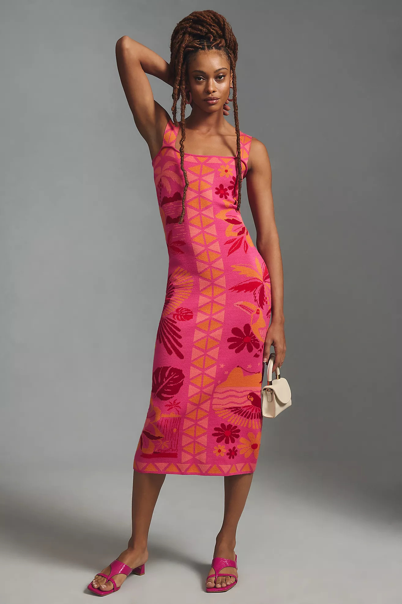 Farm Rio Square-Neck Sweater Dress | Anthropologie (US)