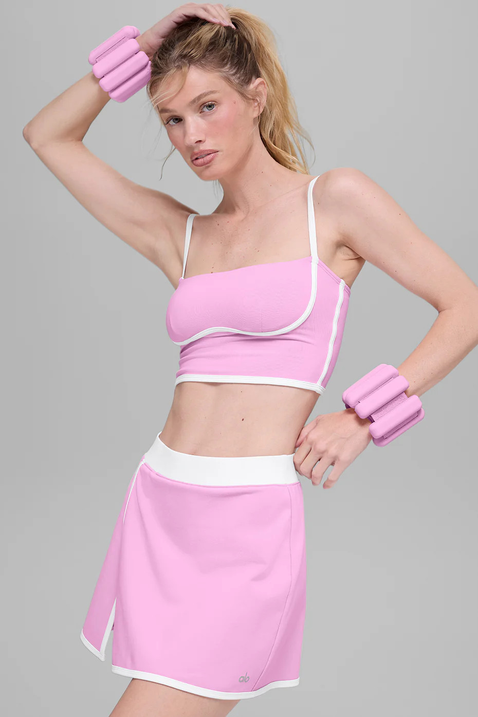 ALO | Airbrush Streamlined Bra Tank Top in Candy Heart Pink/White, Size: Small | Alo Yoga (US)