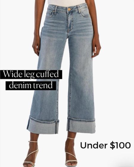 Wide leg cuffed denim
Jeans 
Denim 

Vacation outfit
Date night outfit
Spring outfit
#Itkseasonal
#Itkover40
#Itku
#LTKFindsUnder100