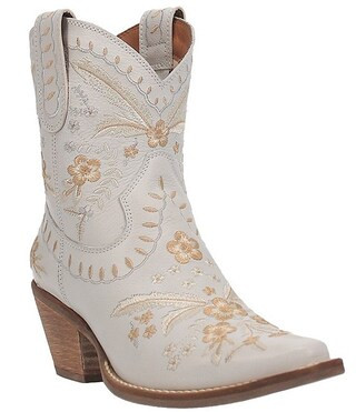 Dingo Primrose Leather Feather & Floral Embroidered Western Booties | Dillard's | Dillard's