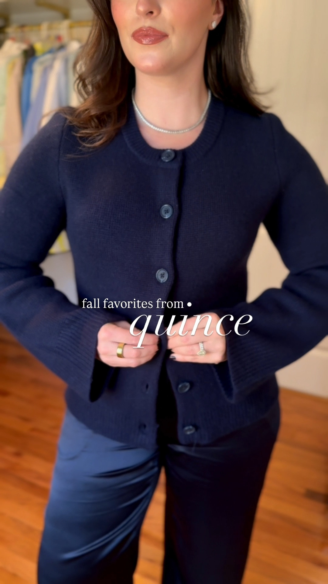 Mongolian cashmere sweater 
Washable silk wide leg pants 
Camel cotton cardigan sweater 
Quality cashmere & fabrics at fantastic prices from Quince, always!

Small (cardigans)
Petite Medium (silk pants) 

#LTKSeasonal #LTKPetite #LTKWorkwear