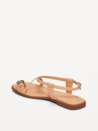 Faux Leather Strappy Toe Ring Sandals | Old Navy (US)
