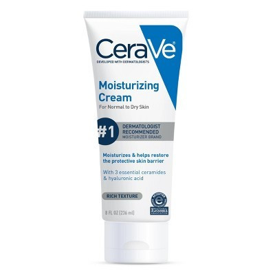 CeraVe Moisturizing Face & Body Cream for Normal to Dry Skin - 8 fl oz: Hypoallergenic, Noncomedogenic, Oil-Free, With Hyaluronic Acid | Target