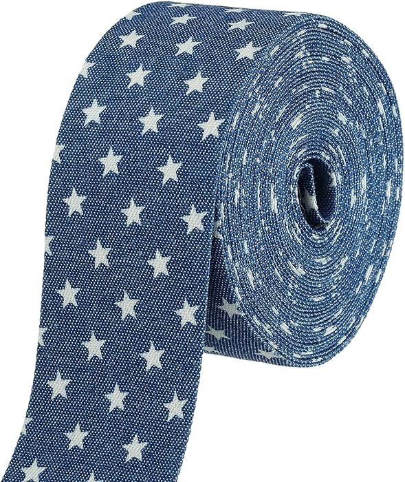 PATIKIL 1.5" x 5.5 Yard Denim Ribbon, Denim Thin Ribbon Jean Velvet Fabric Strip Fringes Roll for... | Amazon (US)