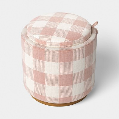 Dorm Round Upholstered Dorm Storage Ottoman Pink | Target
