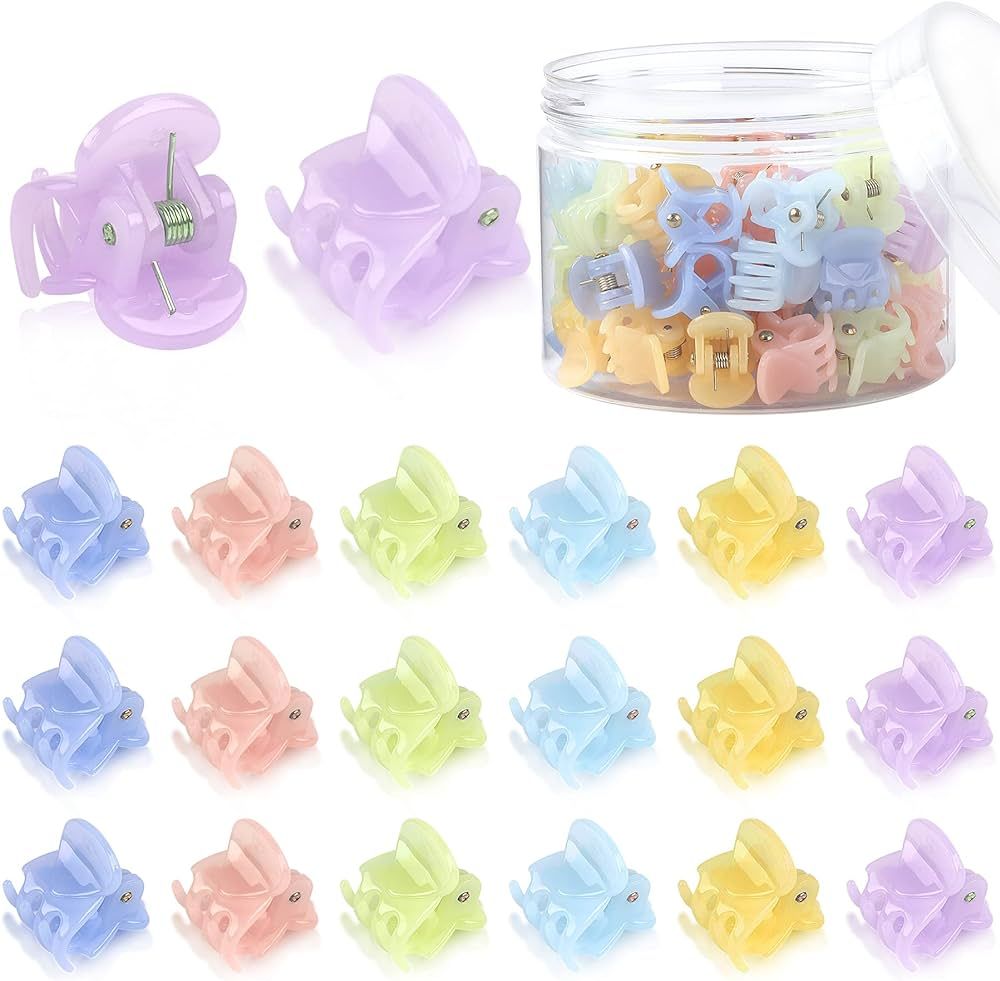 JANYUN 48 Pcs Small Mini Hair Claw Clips Hair Clamps for Women Girl's Hair (Colorful) | Amazon (US)
