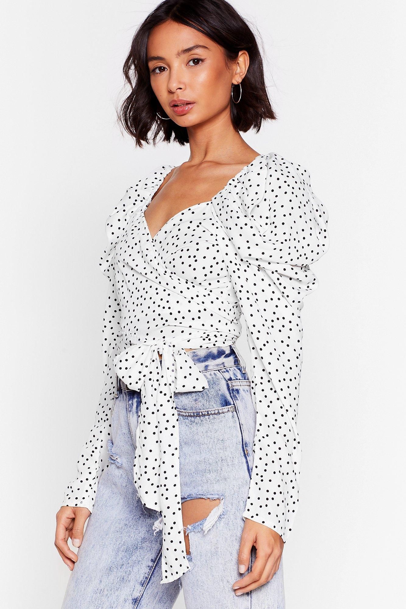 Tie Me Out Polka Dot Cropped Blouse | NastyGal (US & CA)