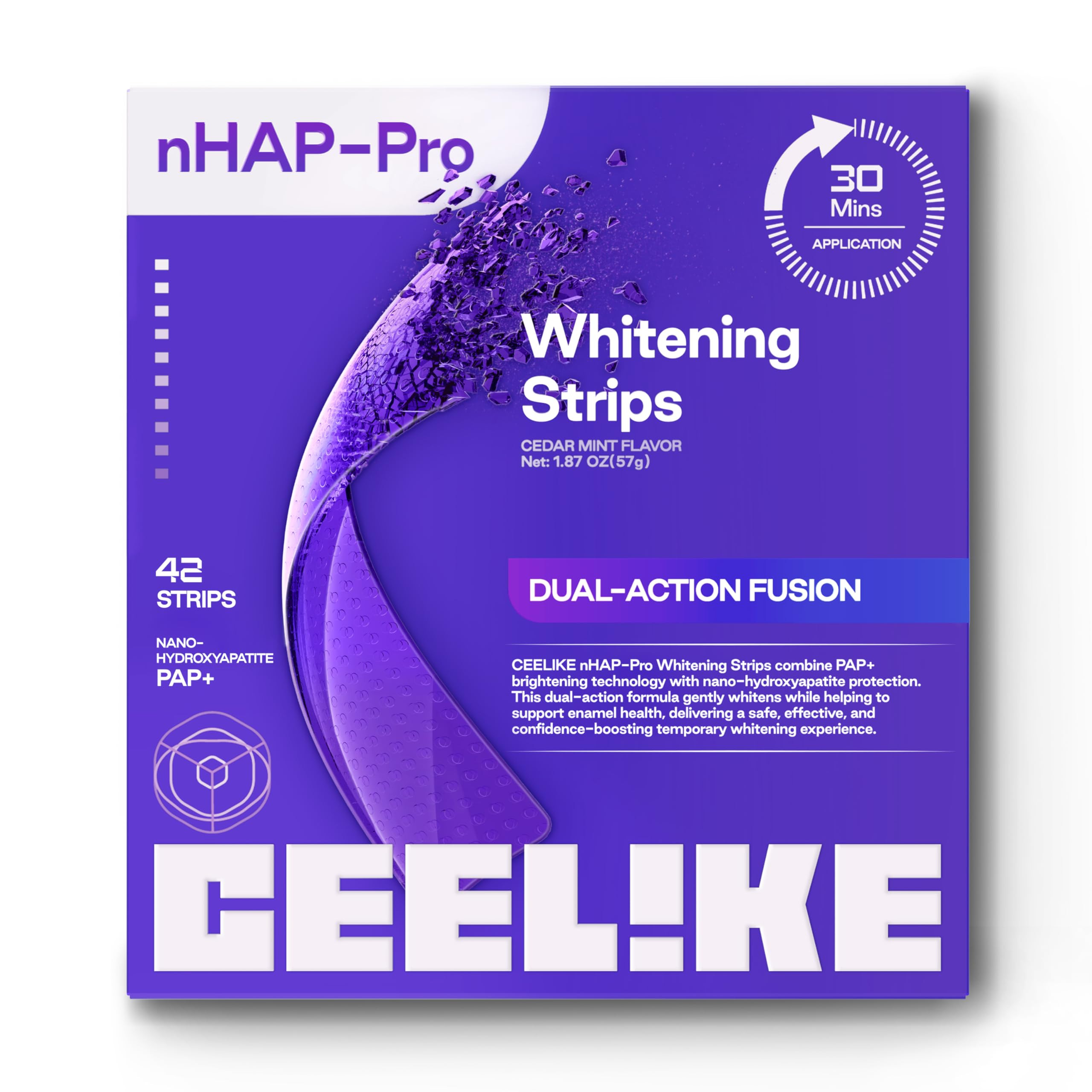 Teeth Whitening Strips (21 Treatments/42 Strips) - Peroxide-Free Whitening Kit with Hydroxyapatit... | Amazon (US)