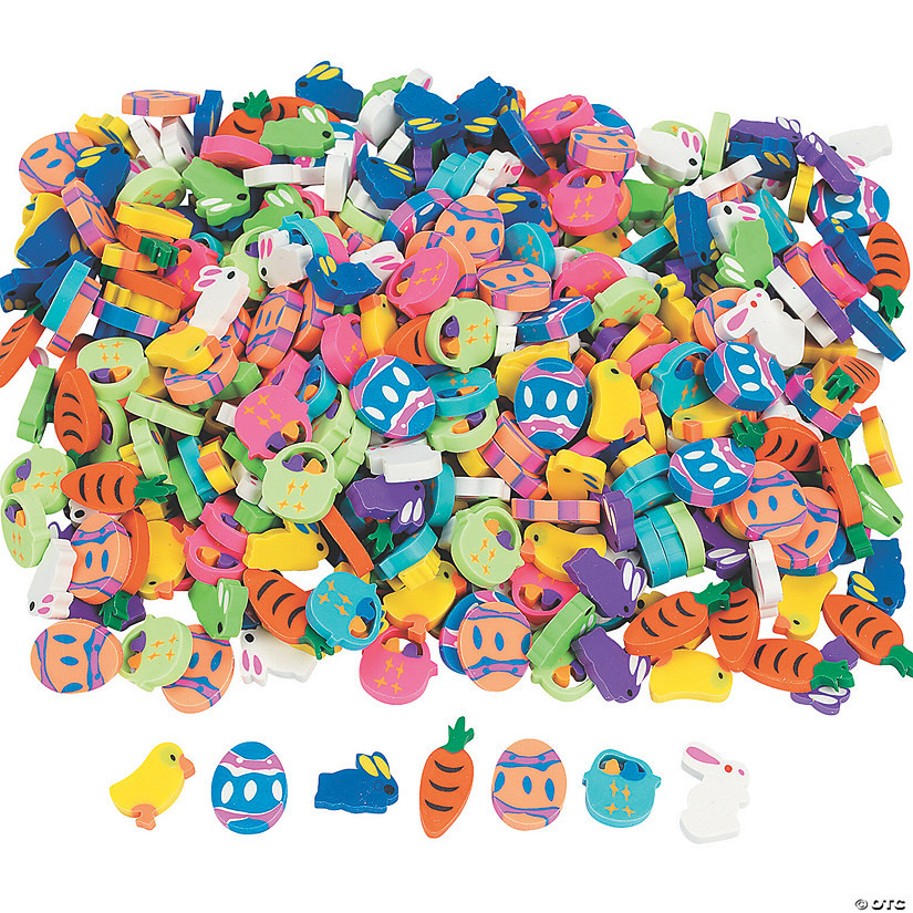 Bulk 500 Pc. Mini Easter Eraser Assortment | Oriental Trading Company