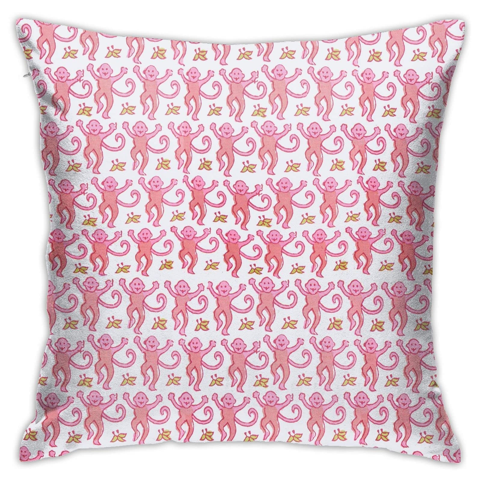 Xindi Pink Rabbit Monkeys Throw Pillow Covers Bedroom Couch Sofa Square Pillow Case Decorative Pi... | Amazon (US)
