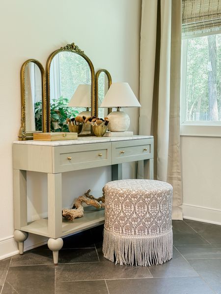 My bathroom vanity! 

Anthropologie curtains lamp mirror ottoman 

#LTKxTarget #LTKhome #LTKsalealert