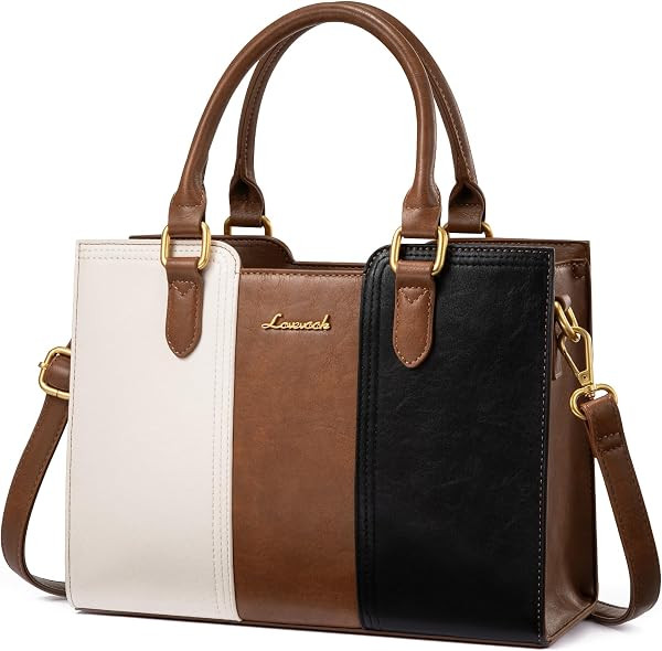 LOVEVOOK Purse for Women, Vintage Leather Shoulder Handbag, Small Ladies Satchel Tote Purse Top H... | Amazon (US)