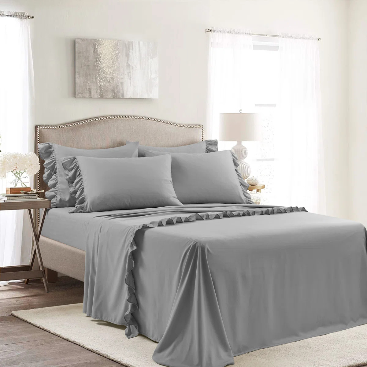 Reyna Ruffle Microfiber Sheet Set (Set of 6) | Wayfair North America