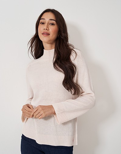 Women's Harmony Saddle Shoulder Jumper in Pink from Crew Clothing | Crew Clothing (UK)