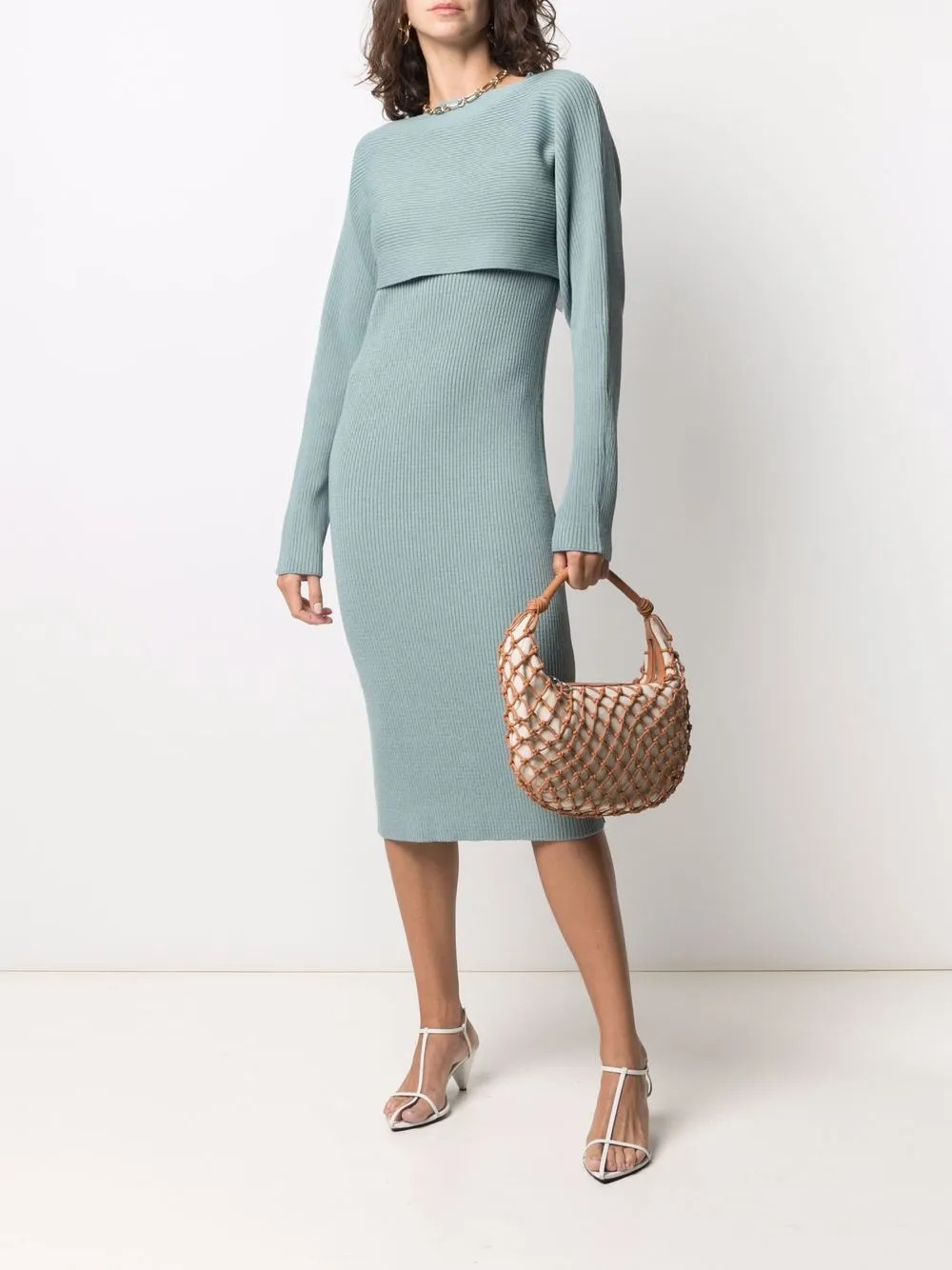 rib knit midi dress | Farfetch (US)