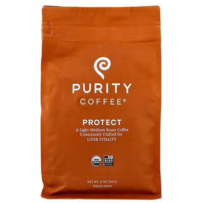 Purity Coffee, Protect, Whole Bean, Light-Medium Roast, 12 oz (340 g) | iHerb