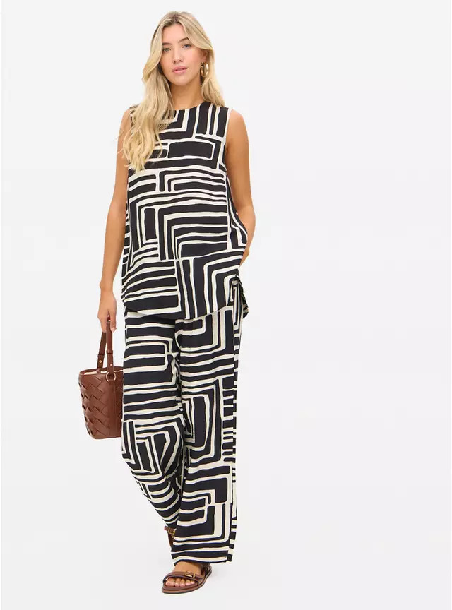 Mono Print Sleeveless Co-ord Shell Top 24 | Tu Clothing