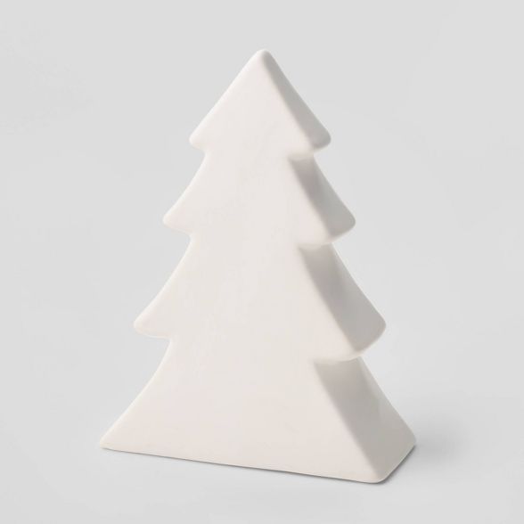 5in Ceramic 4 Branch Christmas Tree Figurine White - Wondershop&#8482; | Target