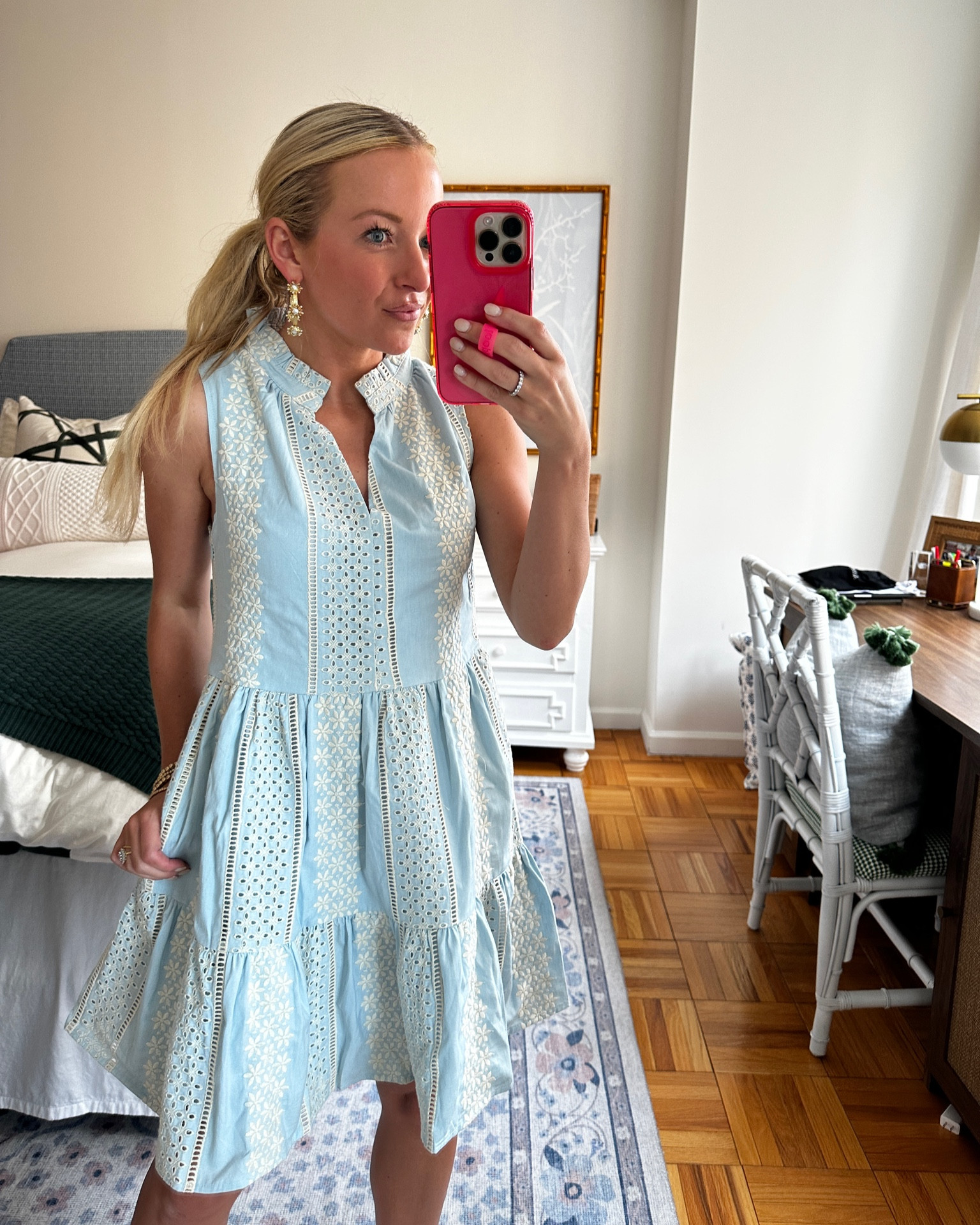 Blue eyelet floral dress! Would be such a pretty Easter dress 🐣 True to size, use code AMY15 for 15% off! #EasterDress #ShopAvara #springdress 

#LTKSeasonal #LTKFind #LTKunder100