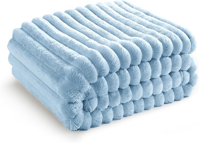 Bedsure Blue Fleece Blanket for Couch - Super Soft Cozy Blankets for Women, Cute Small Blanket fo... | Amazon (US)