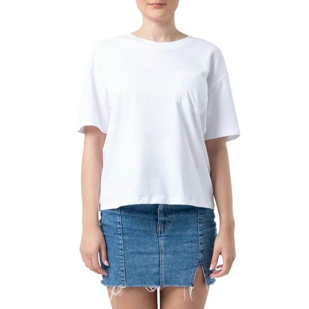 Time and Tru Womens Pima Cotton Boyfriend T-shirt | Walmart (US)