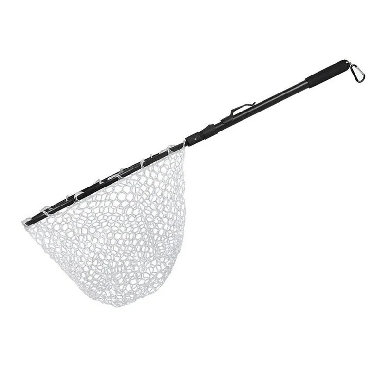 Folding Fly Fishing Net Fish Landing Net Trout Bass Net Soft Clear Rubber Mesh | Walmart (US)