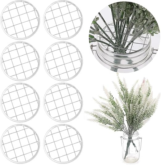 ASTER 8 Pieces Mason Flower Jar Frog Lid for Regular Mouth Mason Canning Jar Metal Flower Frog Li... | Amazon (US)