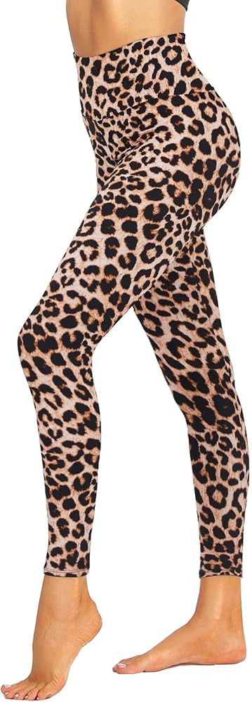 ZOOSIXX High Waisted Leggings for Women - Tummy Control Soft Opaque Printed Pants with Camo, Leop... | Amazon (US)