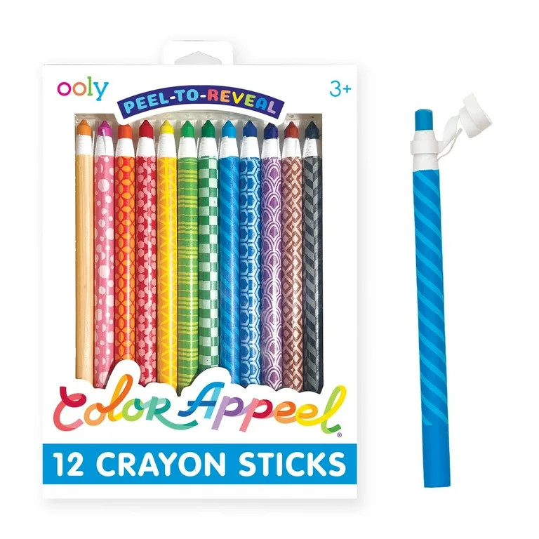 Ooly Color Appeel Crayon Sticks, 12 Peelable Crayons for Kids, Art Supplies | Walmart (US)