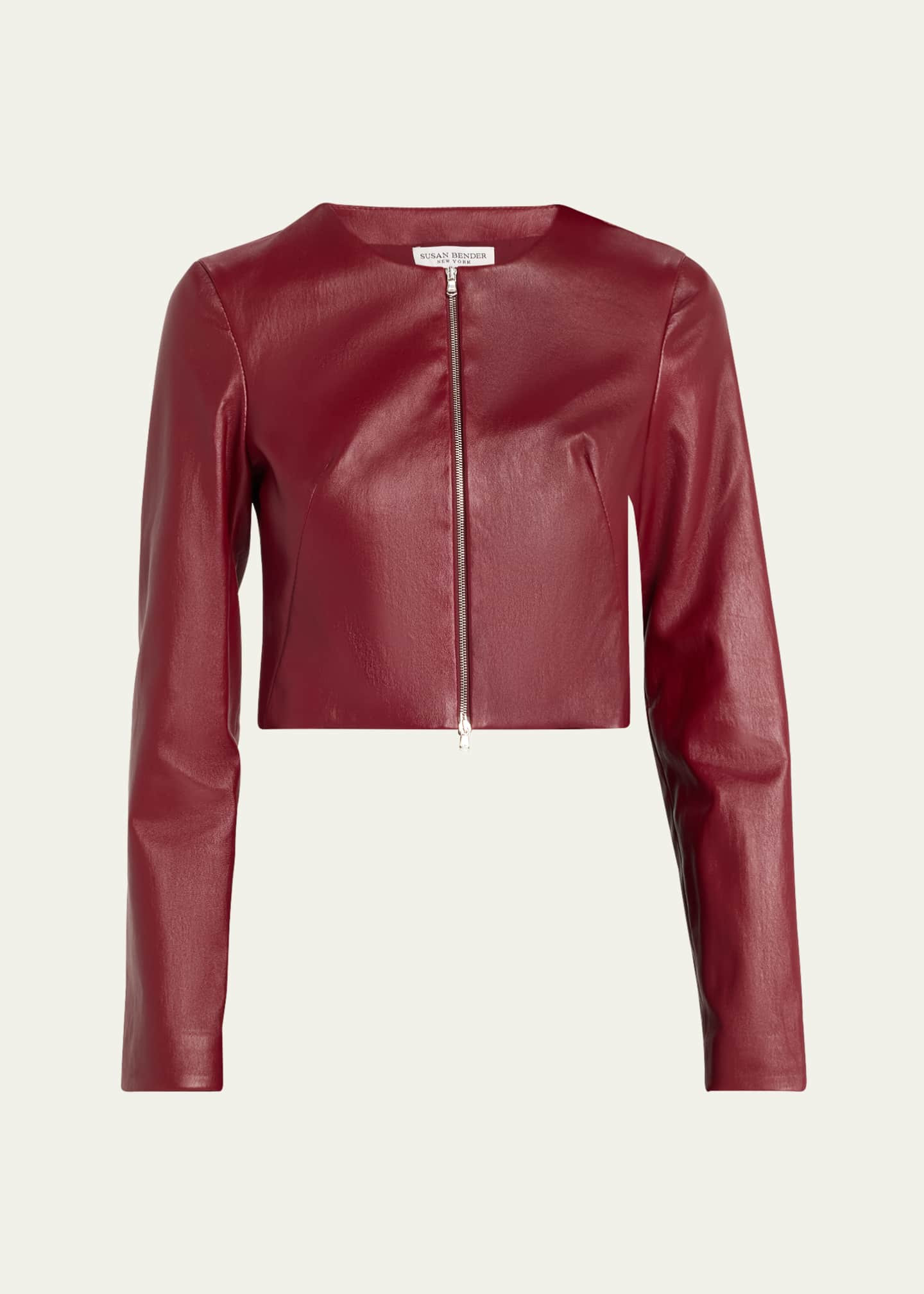Susan Bender Stretch Lambskin Leather Cardigan | Bergdorf Goodman
