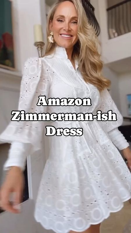 White lace dress I'm obsessed with for spring under hundred dollars and wearing a size small amazing quality looks like Zimmerman but it's from Amazon Amazon

#LTKFindsUnder100 #LTKOver40 #LTKFindsUnder50