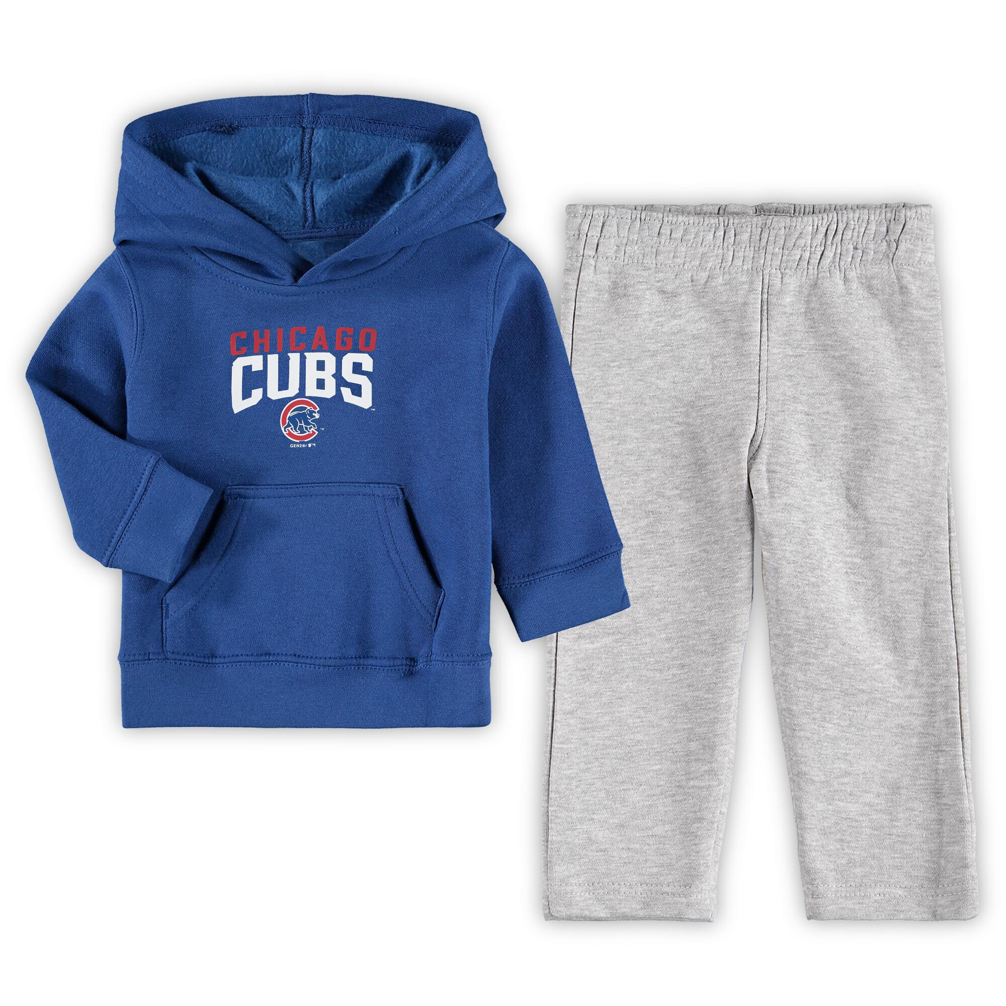 Chicago Cubs Toddler Fan Flare Fleece Hoodie and Pants Set – Royal/Heathered Gray | Fanatics