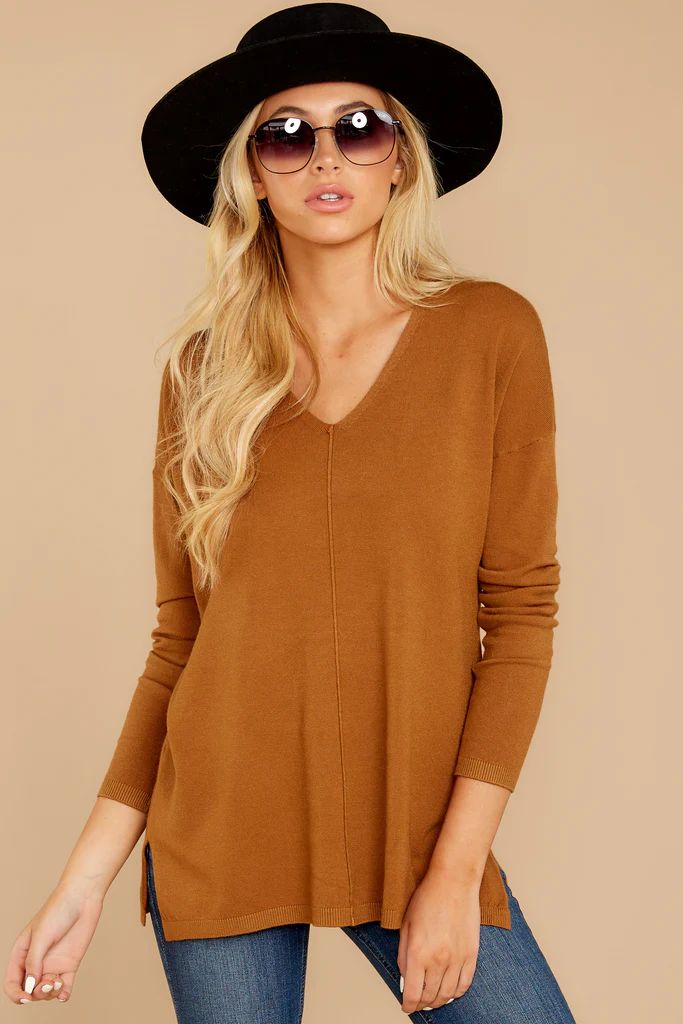 Give It A Rest Camel Sweater | Red Dress 