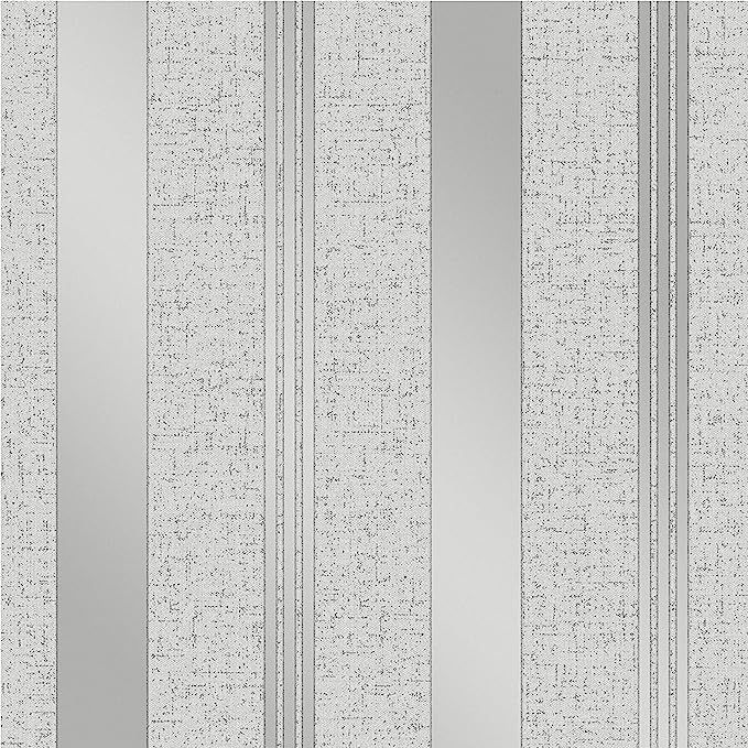 Fine Décor FD41967 Quartz Stripe Wallpaper, Silver | Amazon (US)