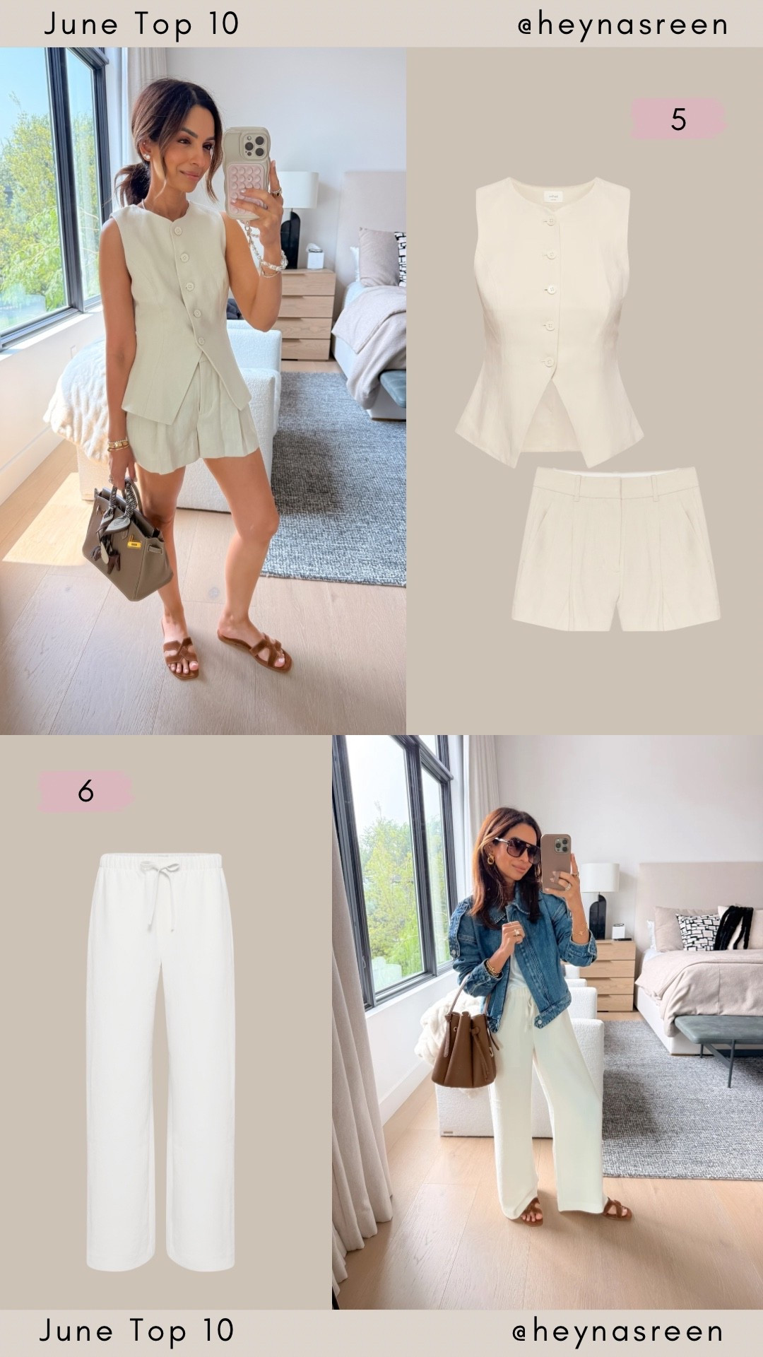 June Top 10:
#5: Aritzia effortless line vest & shorts 
#6: Aritzia lodge pants