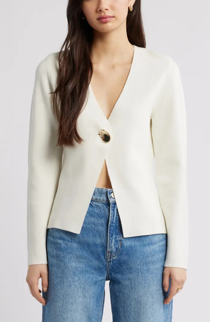 Structured One-Button Cardigan | Nordstrom