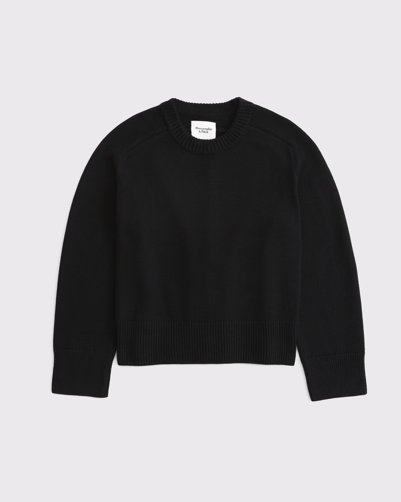 Abercrombie & Fitch Women's The A&F Madeline Crew Sweater in Black - Size XXS | Abercrombie & Fitch (US)