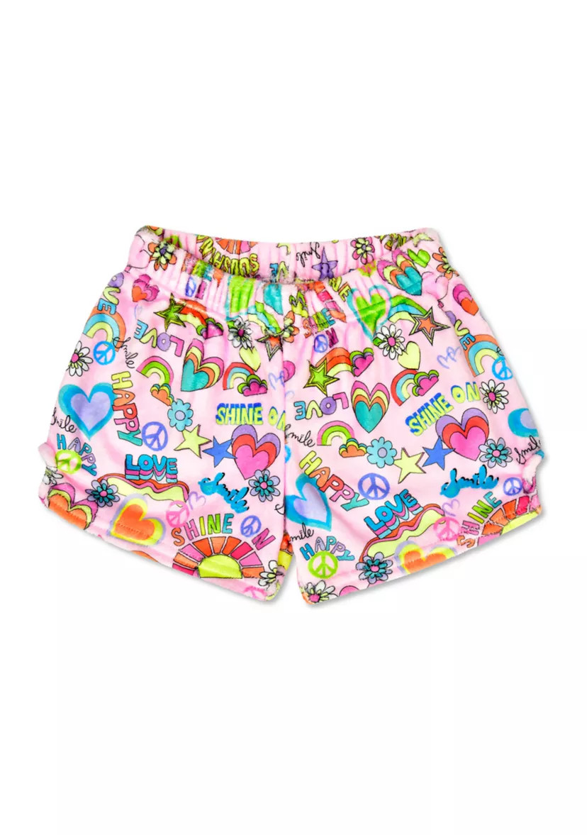 Girls 7-16 Sunshine Printed Plush Shorts | Belk