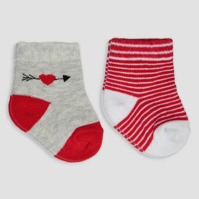 Carter's Just One You®️ Baby 2pk Valentines Day Socks - Red 6-12M | Target
