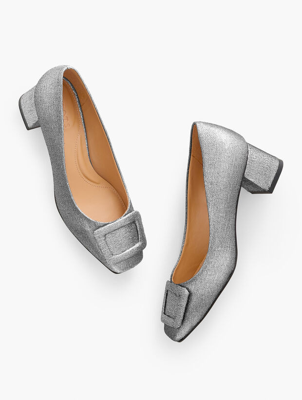 Carlye Buckle Pumps - Textured Lamé | Talbots