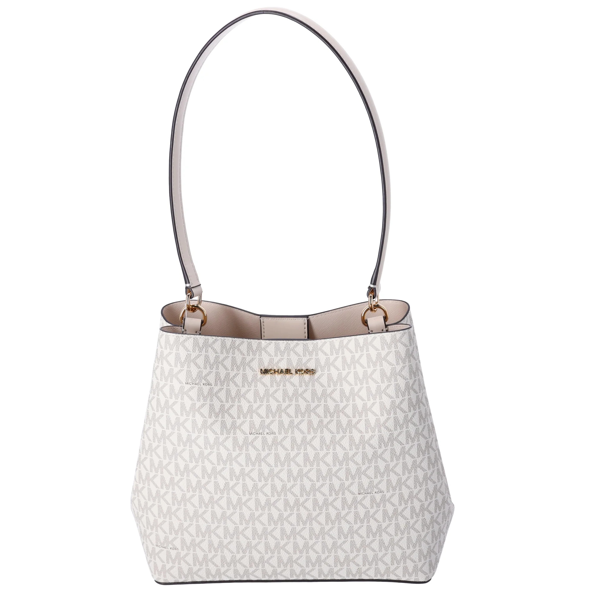Michael Kors Pratt Medium  Shoulder Bucket Bag Signature Logo Light Cream MK | Walmart (US)