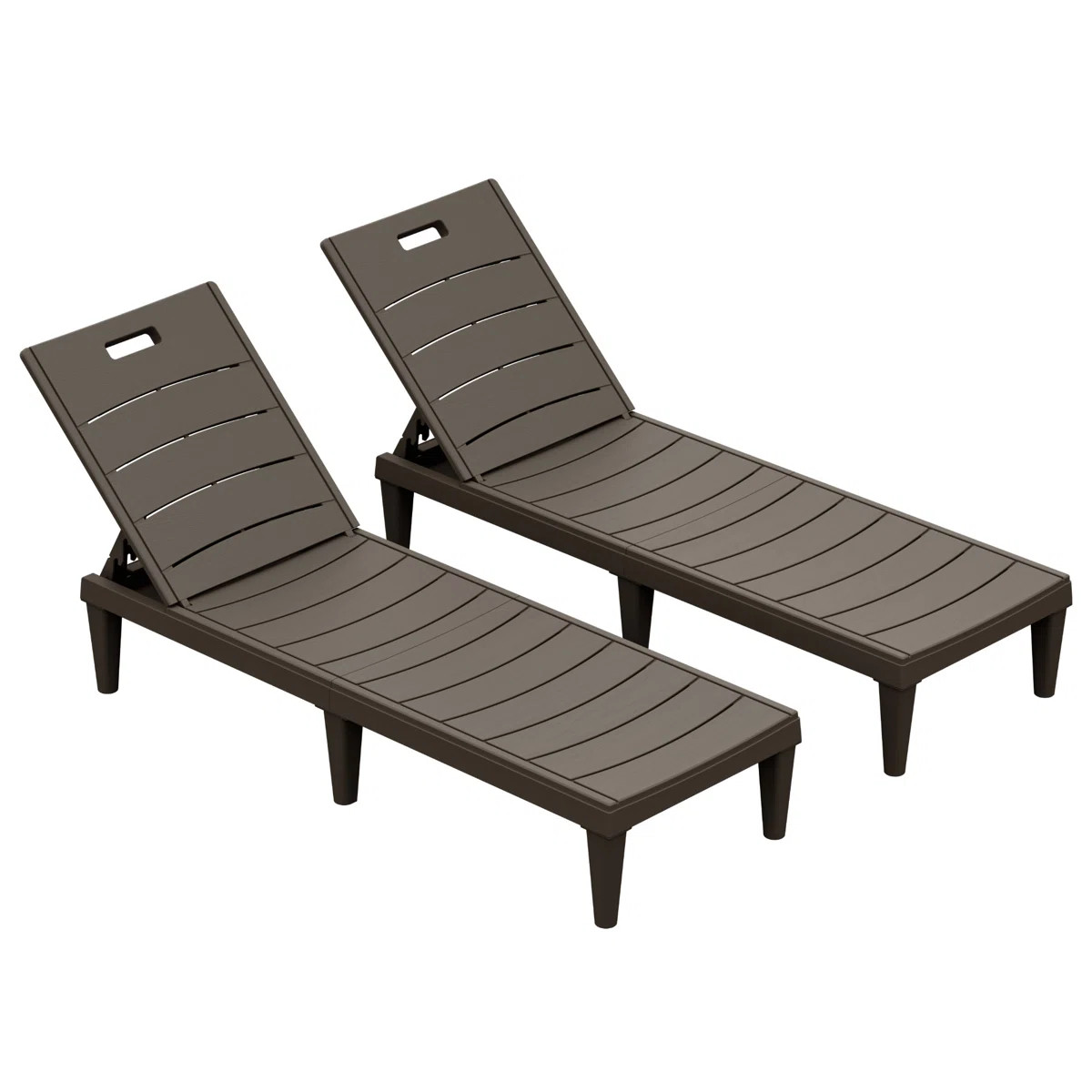 2-Pieces Outdoor Chaise Lounge Chairs with Adjustable Backrest (Set of 2) | Wayfair North America